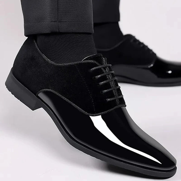 Stylish Black Lace-Up Oxfords for Men - Formal Office & Party Shoes